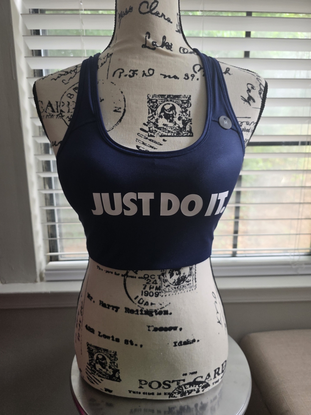 Nike Navy Blue 'Just Do It.' Crop Sports Bra NWT.
